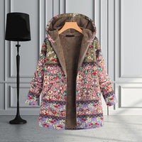 Langer Damen-Teddy-Mantel mit Kapuze - Seraphina