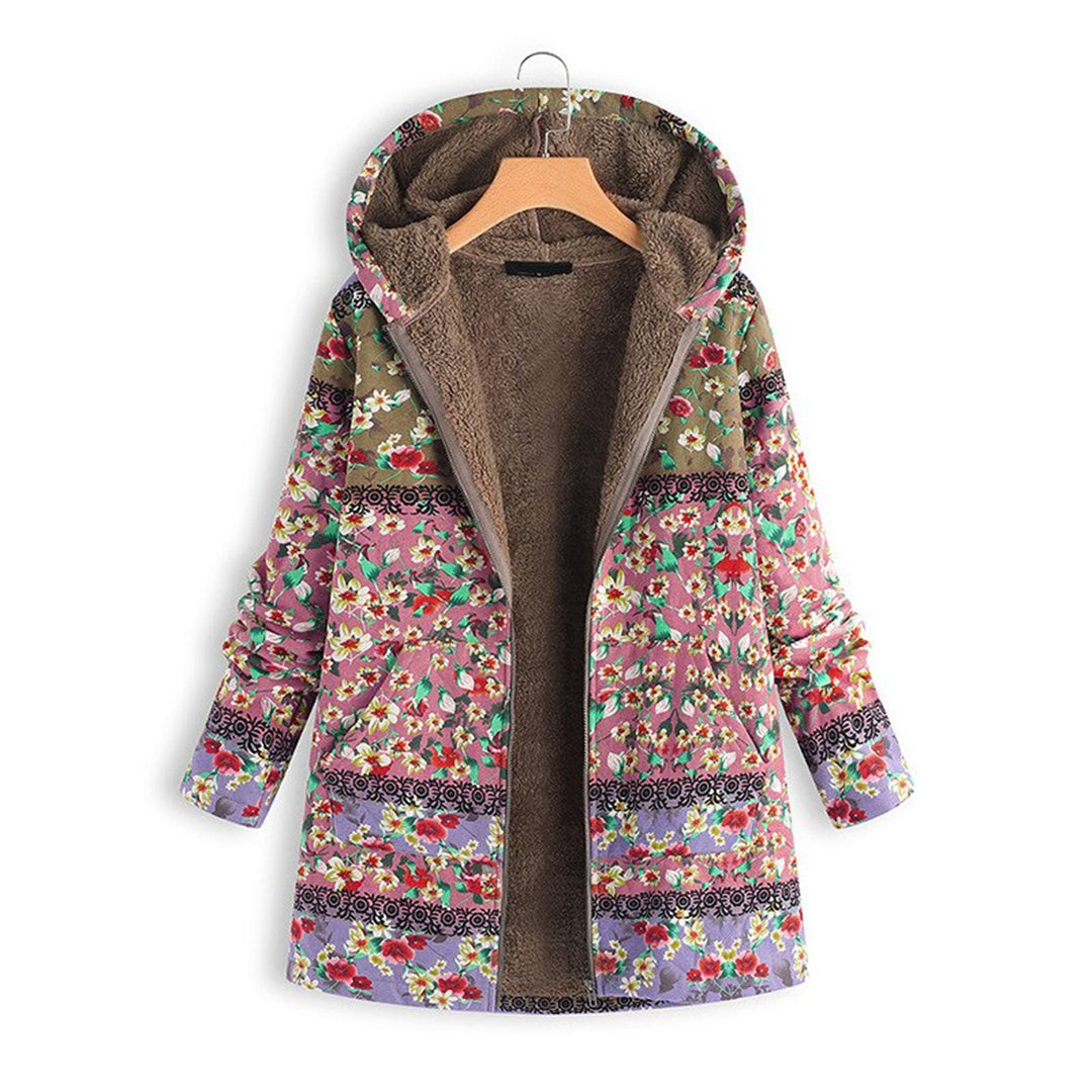 Langer Damen-Teddy-Mantel mit Kapuze - Seraphina