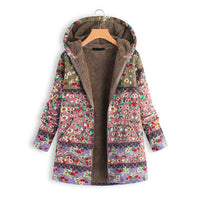 Langer Damen-Teddy-Mantel mit Kapuze - Seraphina