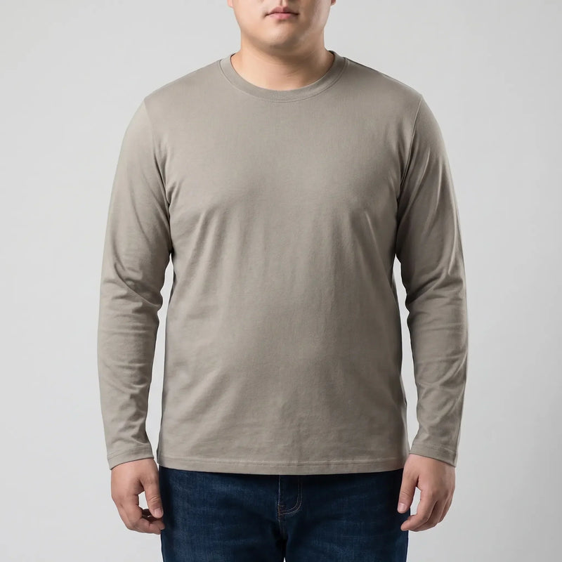 Plain Long Sleeve Crew Neck Tee - Josh