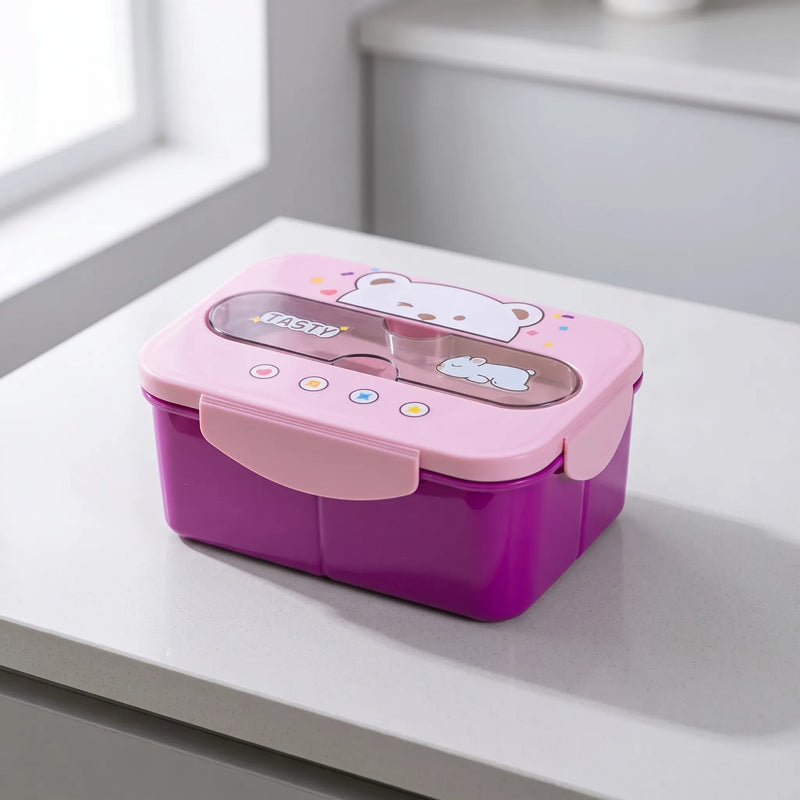 Playful Cartoon Bear Multi-Compartment Bento Box - Craveo