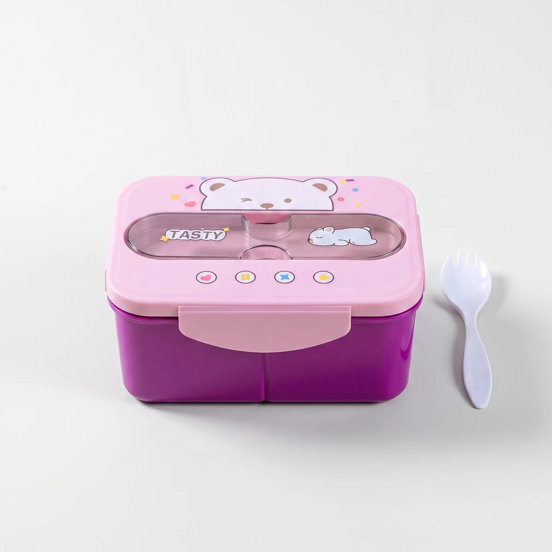 Playful Cartoon Bear Multi-Compartment Bento Box - Craveo