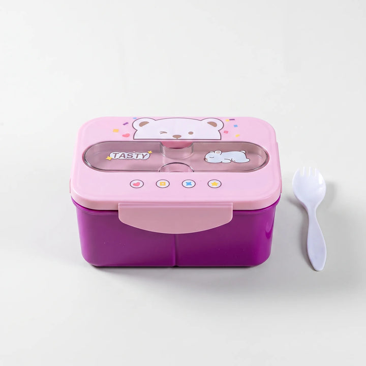 Playful Cartoon Bear Multi-Compartment Bento Box - Craveo