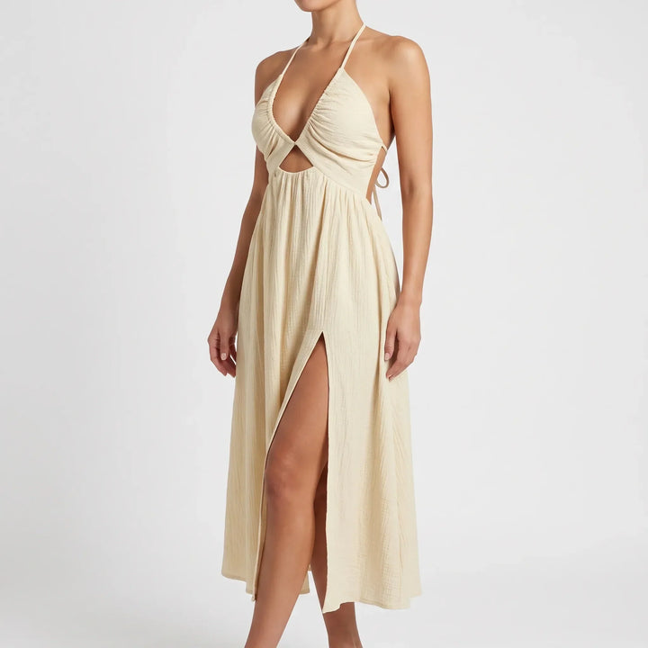 Plunging V-Neck Summer Dress - Florence