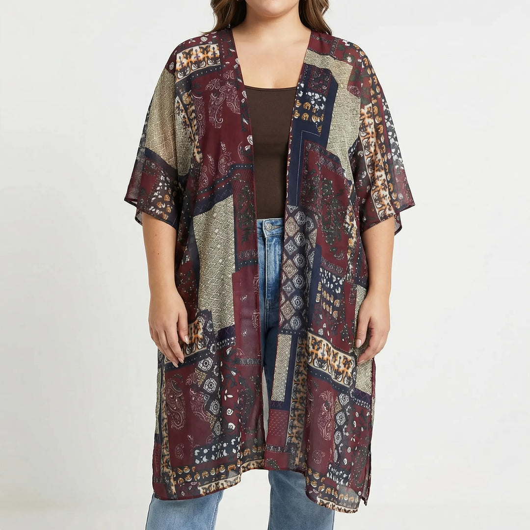 Plus-Size Bohemian Style Beach Duster - Patty