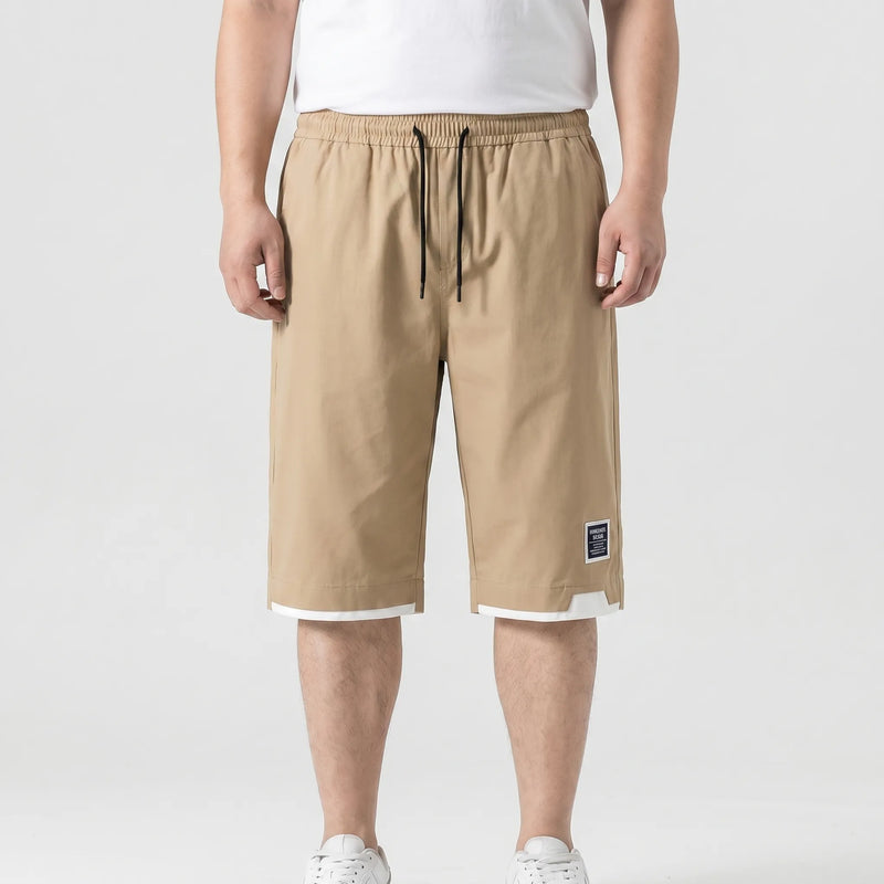 Plus-Size Drawstring Calf Shorts - Domingo