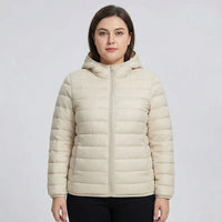 Plus-Size Insulated Zip-Up Jacket - Rose