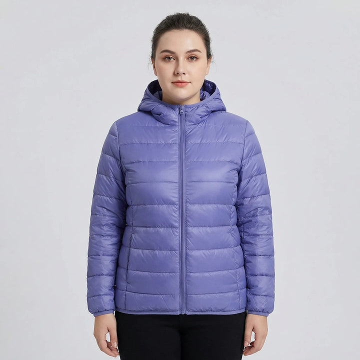 Plus-Size Insulated Zip-Up Jacket - Rose
