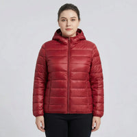 Plus-Size Insulated Zip-Up Jacket - Rose