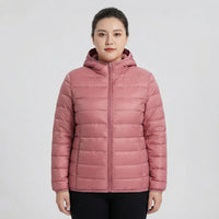 Plus-Size Insulated Zip-Up Jacket - Rose
