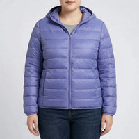 Plus-Size Insulated Zip-Up Jacket - Rose