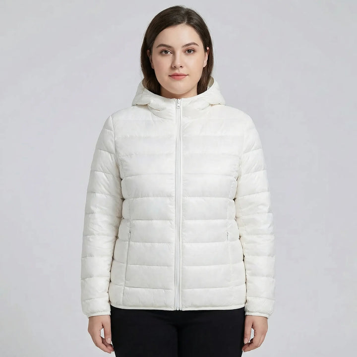 Plus-Size Insulated Zip-Up Jacket - Rose