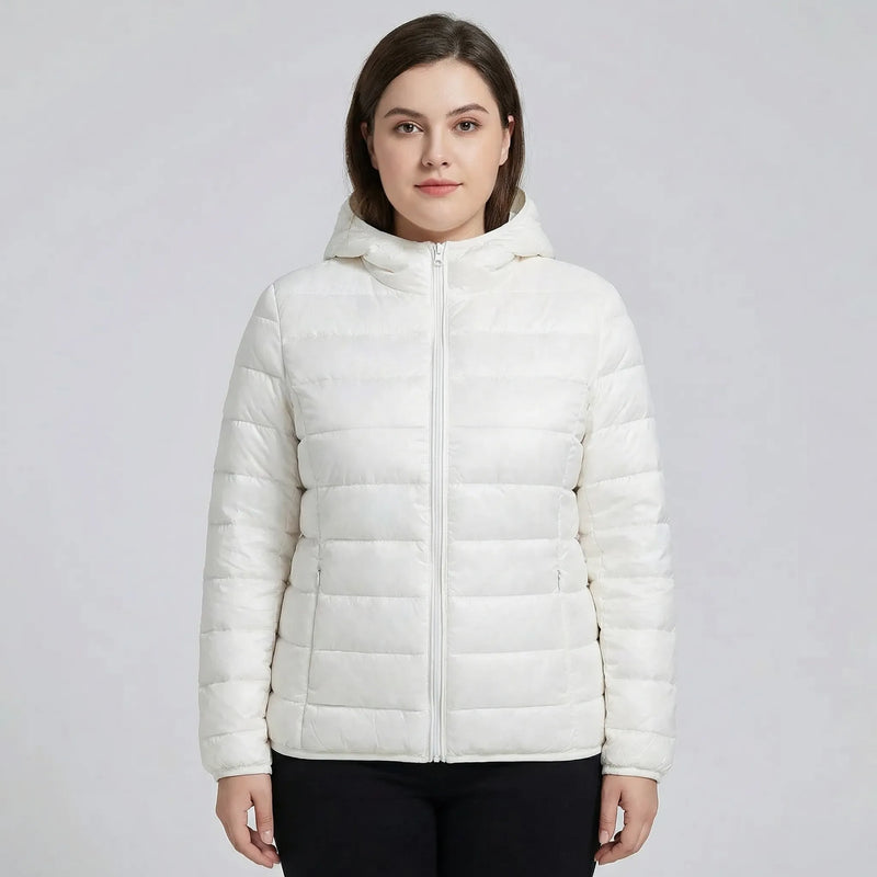 Plus-Size Insulated Zip-Up Jacket - Rose