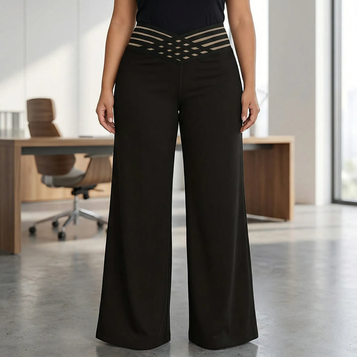Plus-Size Stretchy Wide-Leg Bottoms - Joanna