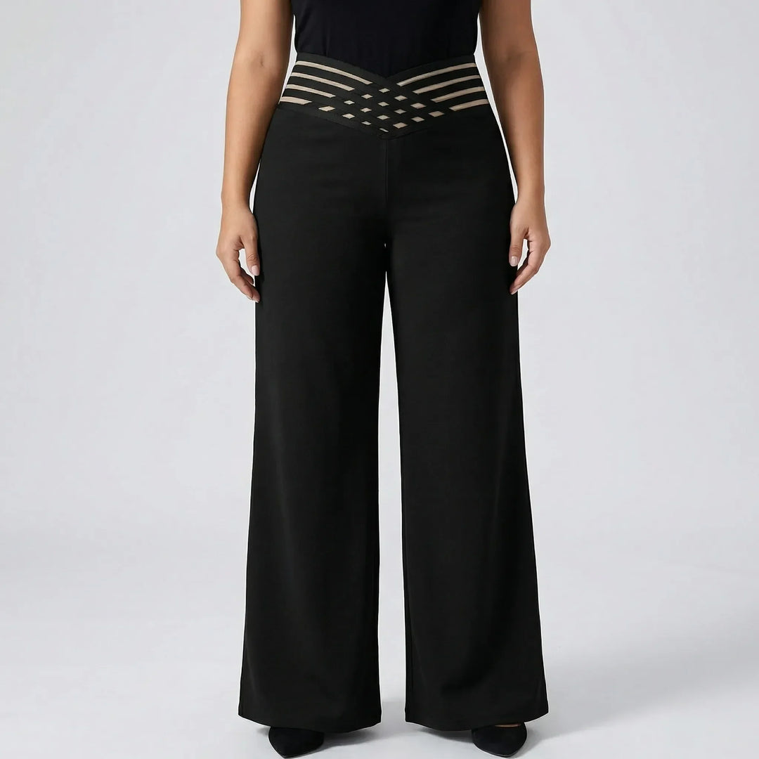Plus-Size Stretchy Wide-Leg Bottoms - Joanna