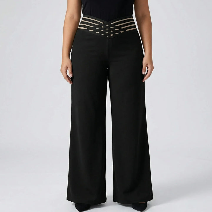Plus-Size Stretchy Wide-Leg Bottoms - Joanna