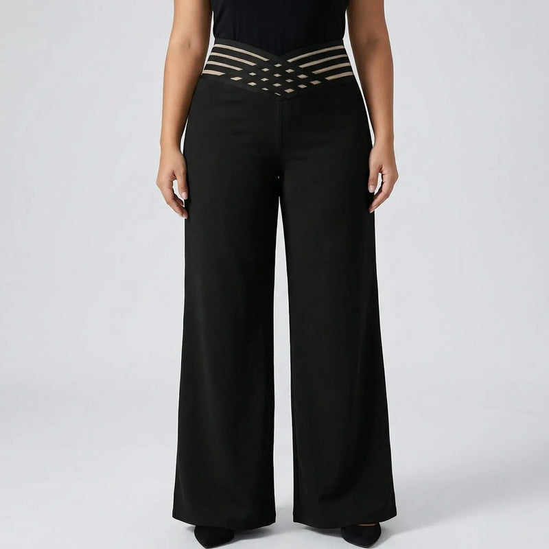 Plus-Size Stretchy Wide-Leg Bottoms - Joanna