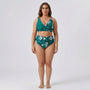 Plus-Size Tropical Print Bikini Set - April