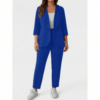Plus Size Blazer And Pants Set - Karla