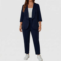 Plus Size Blazer And Pants Set - Karla