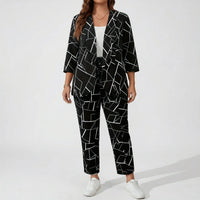 Plus Size Blazer And Pants Set - Karla