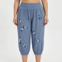 Plus Size Butterfly Print Capri Pants - Ella