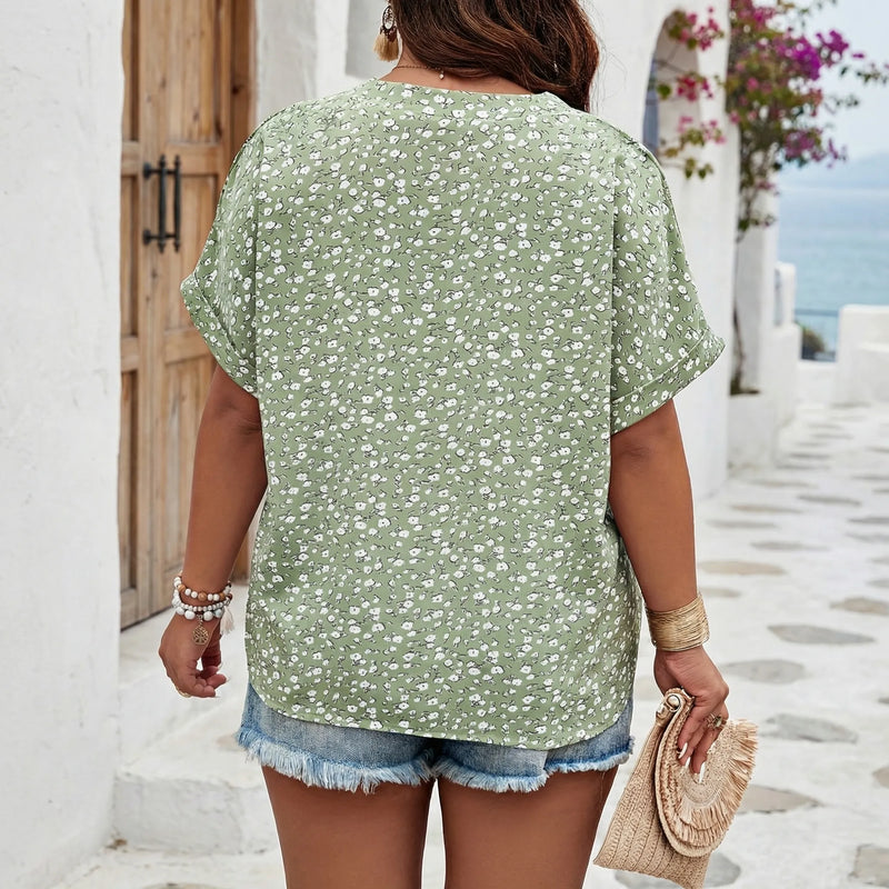 Plus Size Casual Button Shirt - Janie