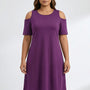 Plus Size Cold Shoulder Knee Dress - Terri