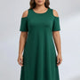 Plus Size Cold Shoulder Knee Dress - Terri