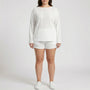 Plus Size Crew Neck Long Sleeve Top And Shorts Set - Charlene