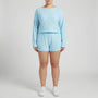 Plus Size Crew Neck Long Sleeve Top And Shorts Set - Charlene
