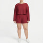 Plus Size Crew Neck Long Sleeve Top And Shorts Set - Charlene
