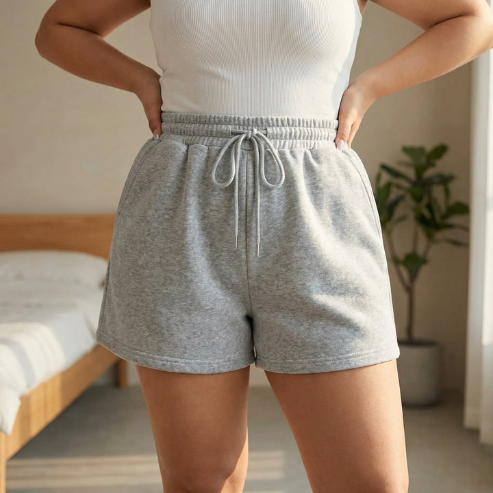 Plus Size Drawstring Waist Shorts - Anita