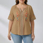 Plus Size Embroidered Short Sleeve Top - Natasha