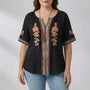 Plus Size Embroidered Short Sleeve Top - Natasha