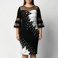 Plus Size Floral Print Midi Dress - Patty