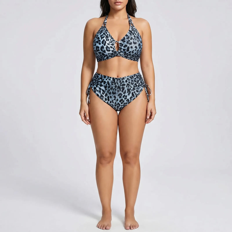 Plus Size Halter Bikini Set - Leticia