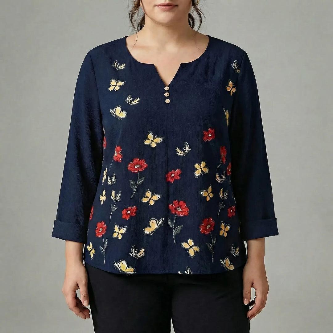 Plus Size Long Sleeve Casual Top - Stella