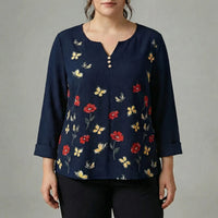 Plus Size Long Sleeve Casual Top - Stella
