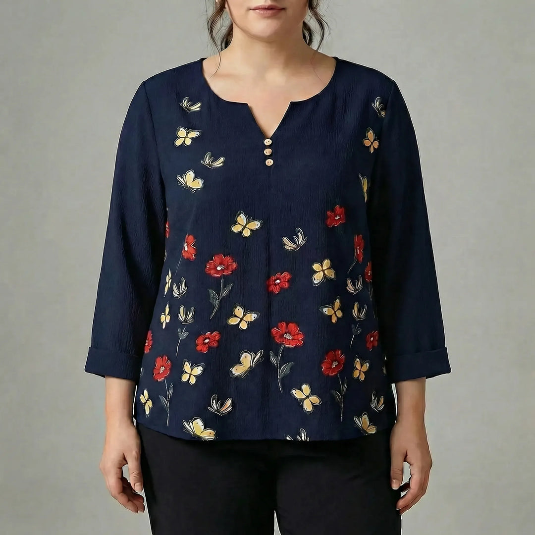 Plus Size Long Sleeve Casual Top - Stella