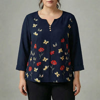Plus Size Long Sleeve Casual Top - Stella