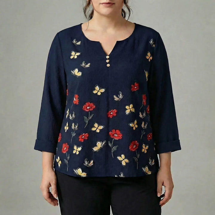 Plus Size Long Sleeve Casual Top - Stella