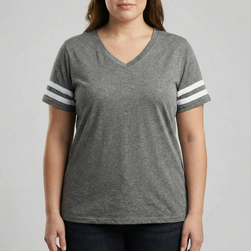 Plus Size Loose V-Neck Tee - Lorraine
