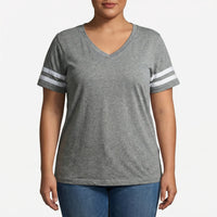 Plus Size Loose V-Neck Tee - Lorraine