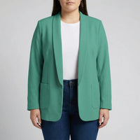 Plus Size Open-Front Lapel Blazer - Louise