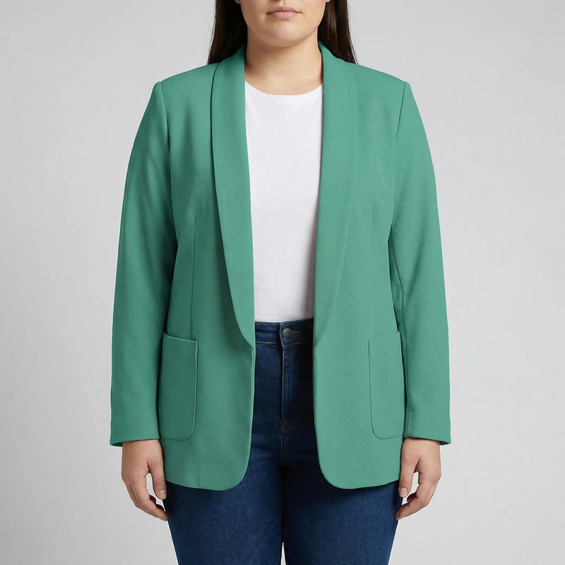 Plus Size Open-Front Lapel Blazer - Louise