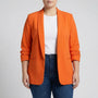 Plus Size Open-Front Lapel Blazer - Louise