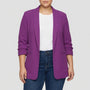 Plus Size Open-Front Lapel Blazer - Louise