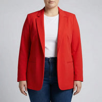 Plus Size Open-Front Lapel Blazer - Louise