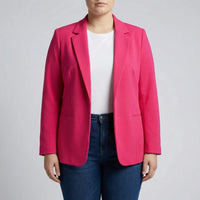 Plus Size Open-Front Lapel Blazer - Louise